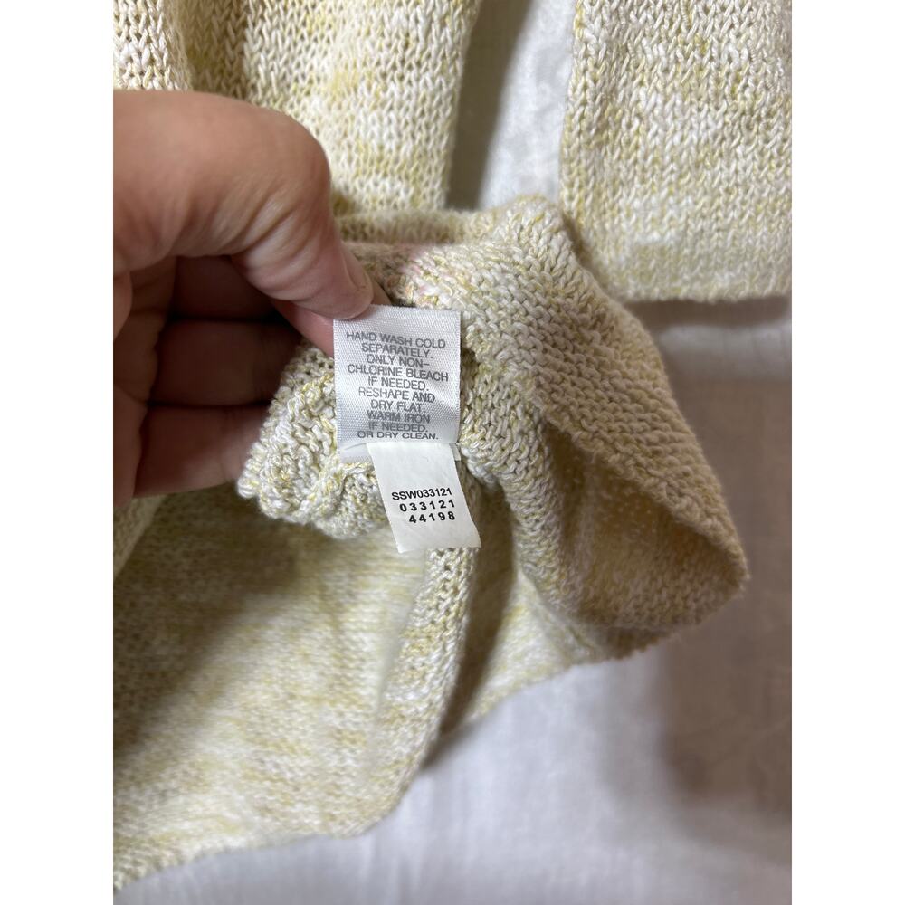 PureJill J Jill Sweater Small Beige Open Knit Cotton Asymmetric - Picture 8 of 10